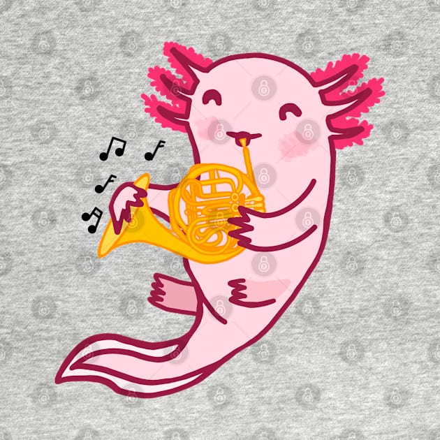 French Horn Axolotl by Artstuffs121